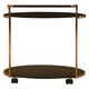 image 4 of Interiors by Premier Elegant 2 Tier Gold Finish Drinks Trolley, Functional Bar Trolley, Easy Mobility Drinks Trolley