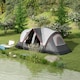 image 2 of Outsunny 2 Room Camping Tent with Waterproof Rainfly & Screen Panels Yellow 