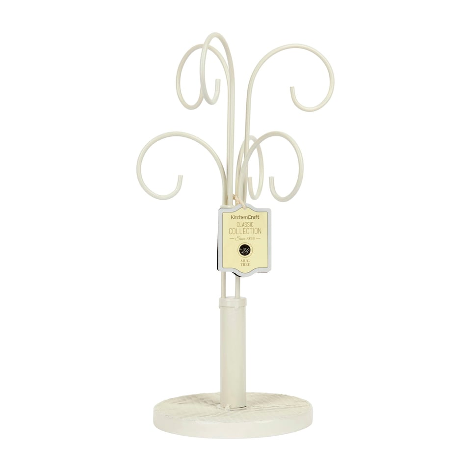 image 1 of KitchenCraft Mug Tree Cream Wrought Iron | Cream