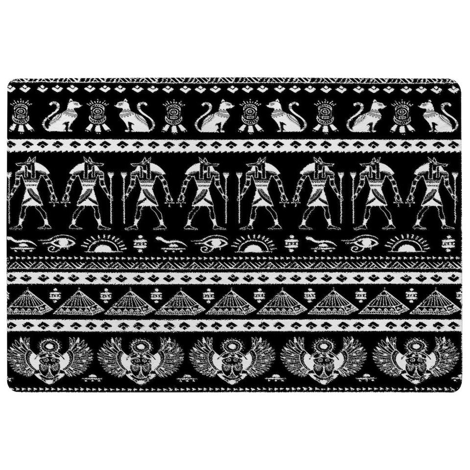 image 1 of Heiroglyphs on Black (Rug) Black | Large: 140x200cm