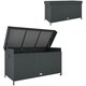 image 9 of Outsunny 627 L Rattan Garden Storage Box with Gas Lift Lid and Wheels Grey | Dark Grey | 153 x 69 x 85 cm