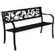 image 7 of Garden Vida 3 Seater Steel Garden Bench Outdoor Patio Seating, Rose