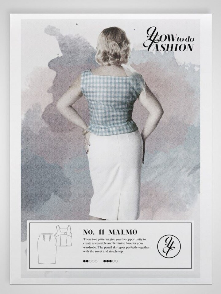 image 1 of How To Do Fashion Malmo Top & Skirt Paper Sewing Pattern – Women’s Tops, Skirts & Vintage Style, Sizes 32–54, Intermediate
