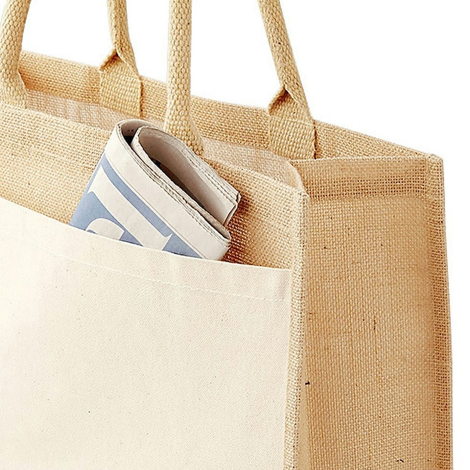image 1 of Westford Mill Pocket Jute Shopper - Natural - One Size | Cream