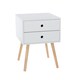 image 6 of Options Scandia 2 Drawer Nightstand - Stylish Two Tone Bedside Table for Small Spaces | White | White | One Size | 1