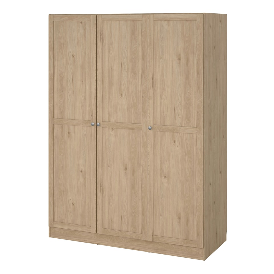 image 1 of Brande Wardrobe with 3 Frame Doors in Jackson Hickory Oak