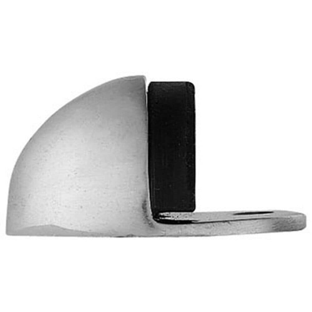 Loops Floor mounted Oval Doorstop 44 x 22mm Satin Chrome Half Moon Stopper