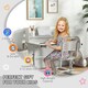 image 4 of ZONEKIZ Height Adjustable Kids Desk and Chair Set, with Drawer, Bookshelf Grey