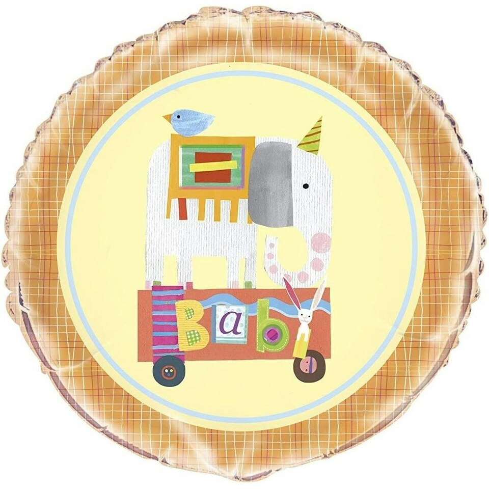 Unique Party Foil Circus Animal Baby Shower Foil Balloon - Multicoloured - One Size