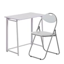 Harbour Housewares Deluxe Folding Wooden Desk & Chair Set - Lilac/Lilac | White | Lilac/White