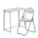 image 1 of Harbour Housewares Deluxe Folding Wooden Desk & Chair Set - Lilac/Lilac | White | Lilac/White