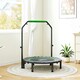 image 8 of HOMCOM 40" Foldable Mini Fitness Trampoline w/ Foam Handle, Green