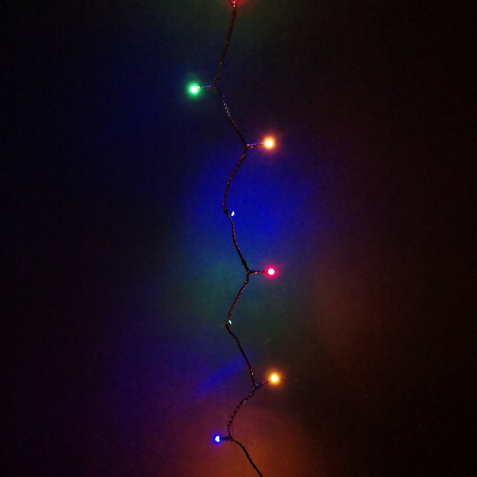 image 1 of 200 LED 16m Indoor Outdoor Christmas Multi Function Mains Operated String Lights with Timer in Multicoloured