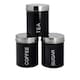 image 1 of Harbour Housewares Round Metal Kitchen Tea Coffee Sugar Canisters - Black