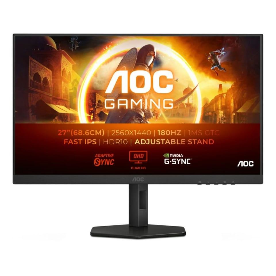 AOC G4 Series Q27G4XF 27" Fast IPS Quad HD 180 Hz 0.5ms Height Adjustable Gaming Monitor