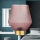 image 5 of Porter - Battery Operated Satin Brass Lamp with Pink Textured Glass Bronze | Pink