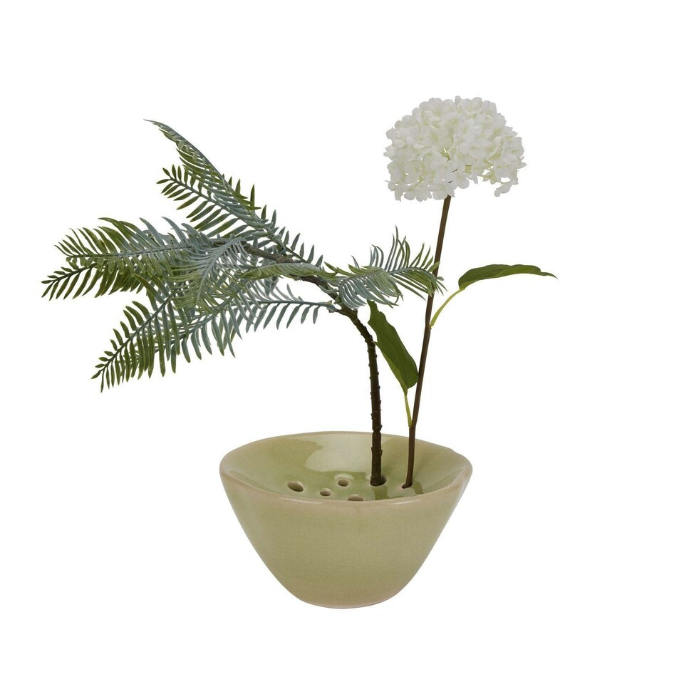 image 1 of Hill Interiors Ceramic Flower Frog - Green - One Size