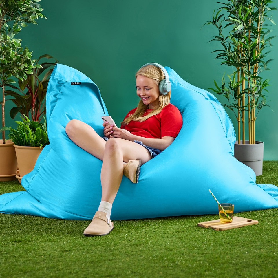 image 1 of icon Giant Indoor Outdoor Bean Bag Floor Cushion Aqua