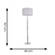 image 2 of ValueLights Victoria Grey Wood Traditional Stem Floor Lamp with Grey Fabric Drum Shade and LED Bulb