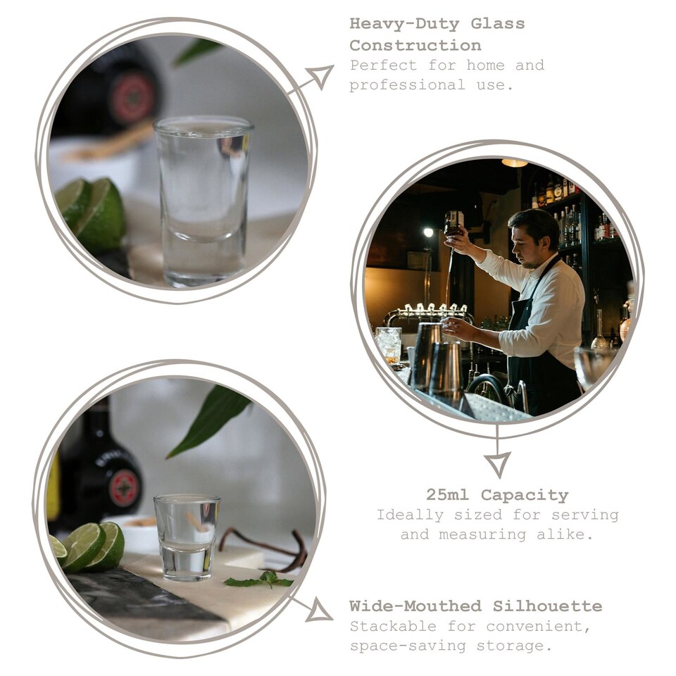 image 1 of Rink Drink Tall Shot Glasses - 25ml - Clear - Pack of 12 | Clear | Clear