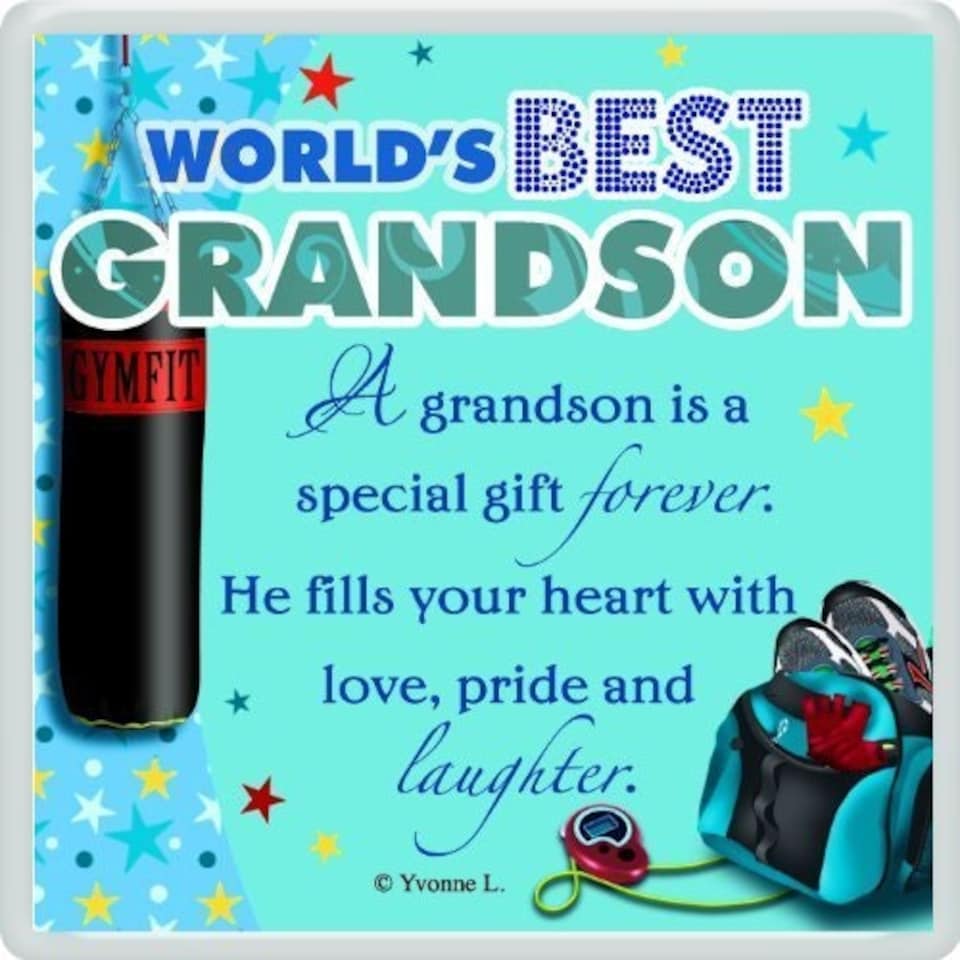 image 1 of World's Best Grandson... Sentimental Fridge Magnet - Christmas, Birthday Gift