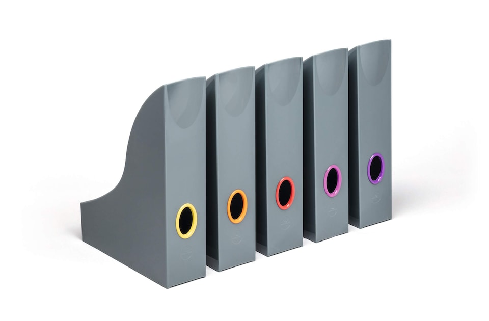 image 1 of Durable VARICOLOR Magazine Rack Document Desk File Organiser | 5 Pack | A4 | Grey