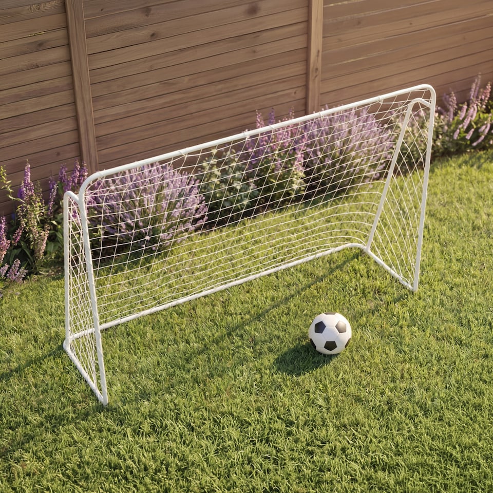 image 1 of Charles Bentley 7ft x 5ft Metal Football Goal Posts Net