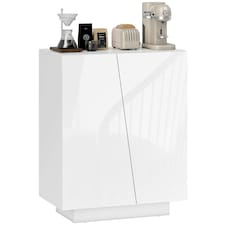 HOMCOM High Gloss Storage Cabinet for Bedroom Living Room Dining Room Black