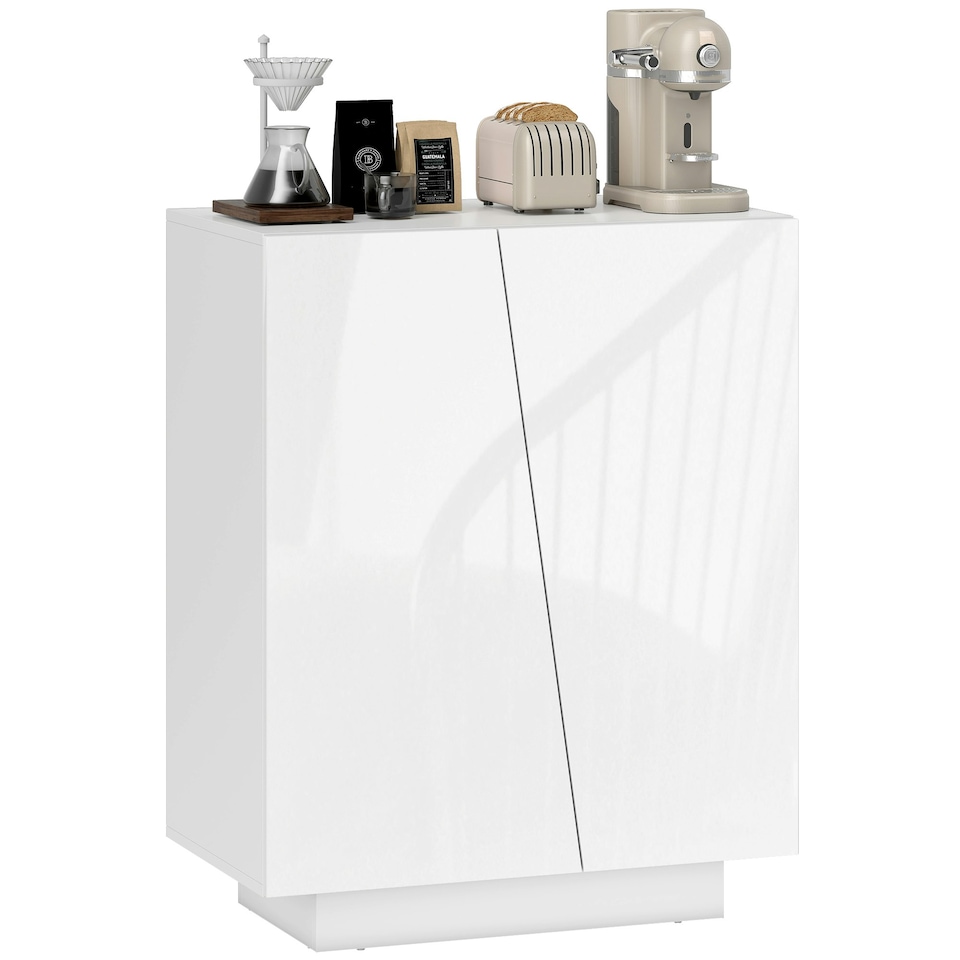 image 1 of HOMCOM High Gloss Storage Cabinet for Bedroom Living Room Dining Room Black