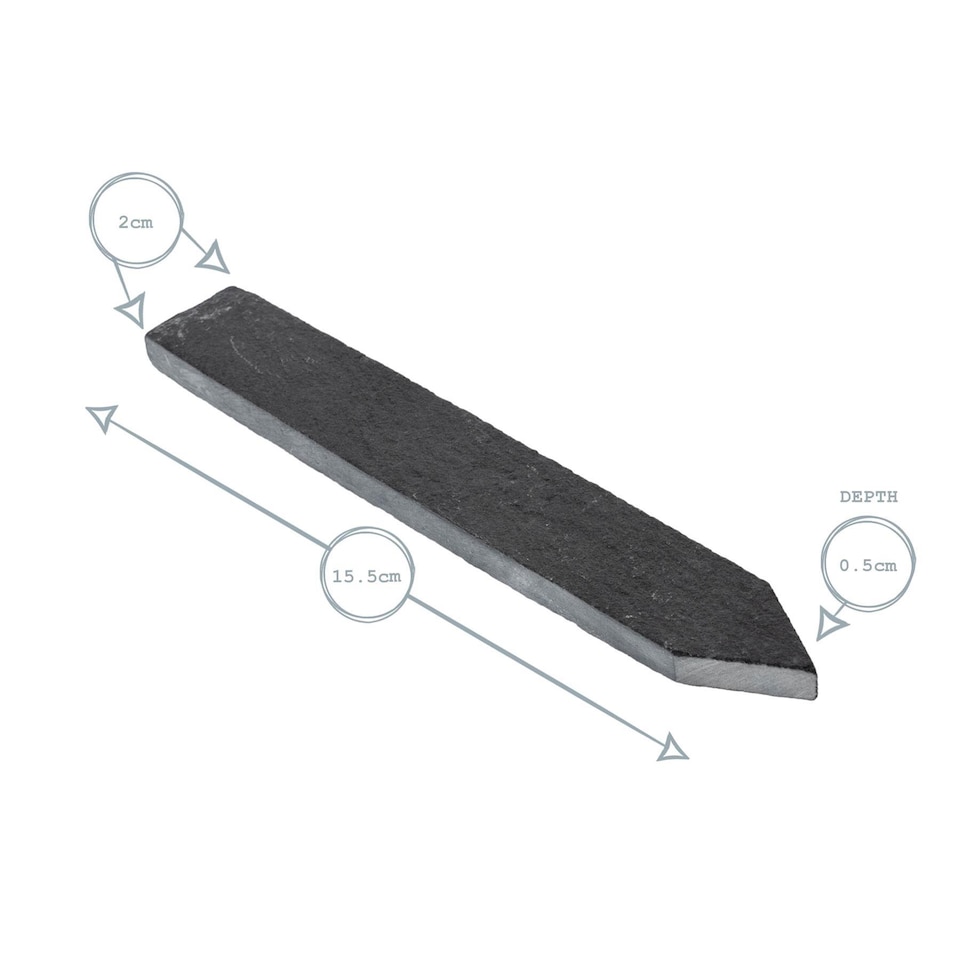 image 1 of Nicola Spring Slate Plant Markers - 2 x 15.5cm - Natural - Pack of 6