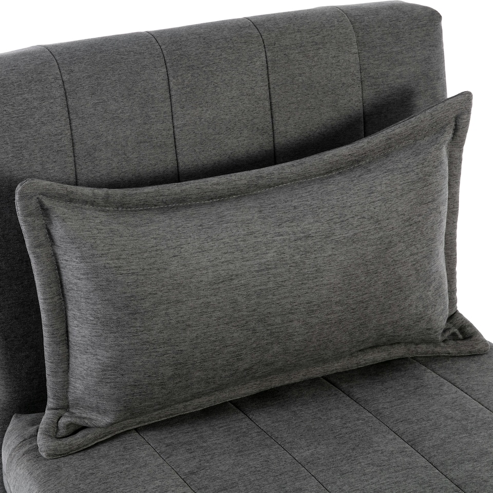 image 1 of Harper 1 Seater Folding Clic Clac Fabric Lounge Futon Sofa Bed (Charcoal)