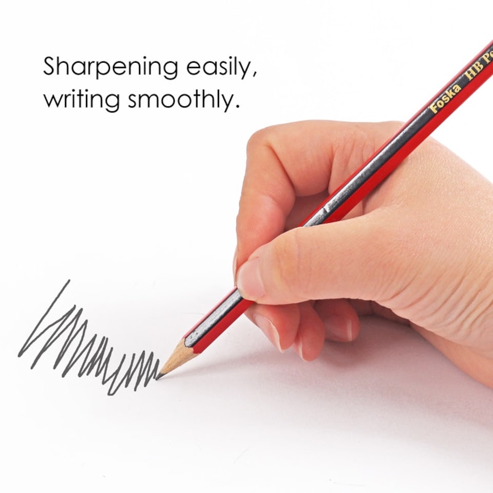image 1 of Pack of 12 7'' Sharpened Wooden HB Pencils with Eraser