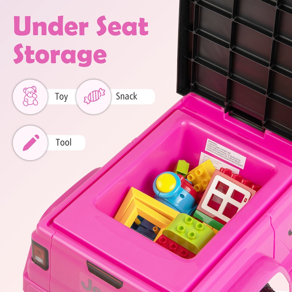 image 1 of COSTWAY Licensed Jeep Ride On Car Toddler Foot-to-Floor Pink