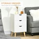 image 4 of HOMCOM Chest of Drawers, 3 Drawer Unit Storage Chest Bedroom, White