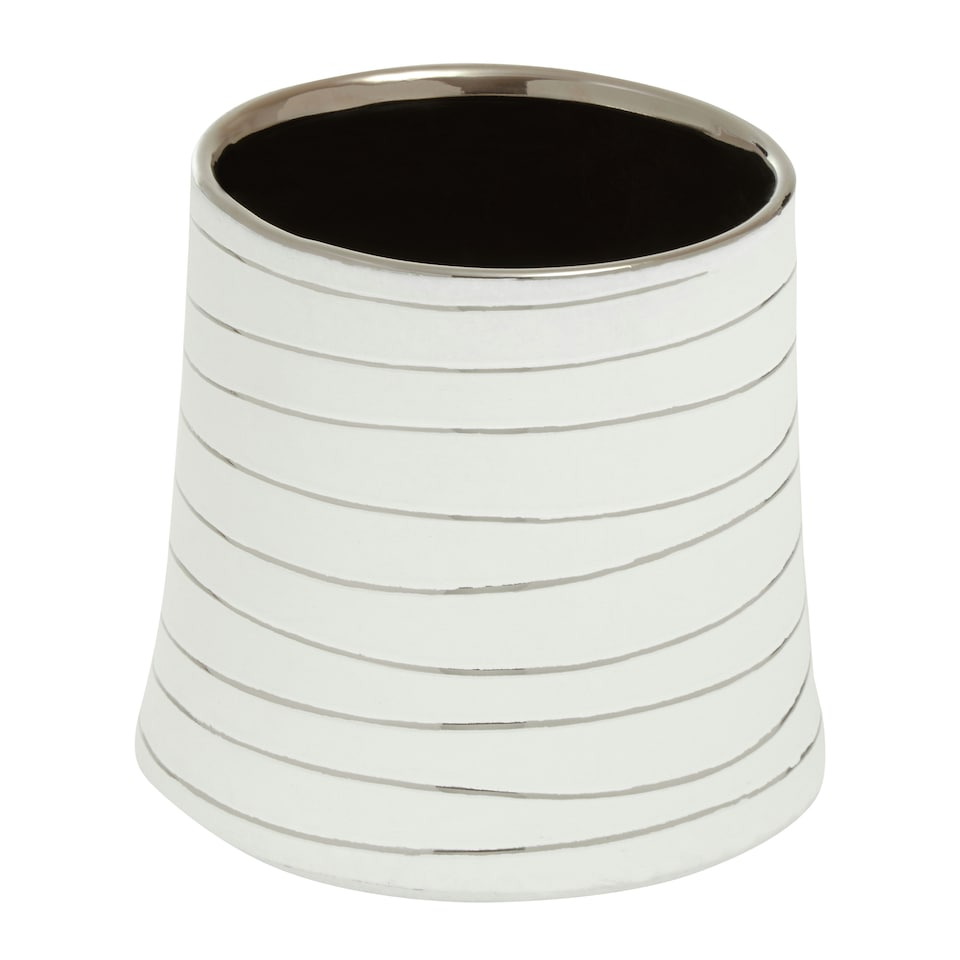 image 1 of Haldis Small White Silver Ceramic Planter White