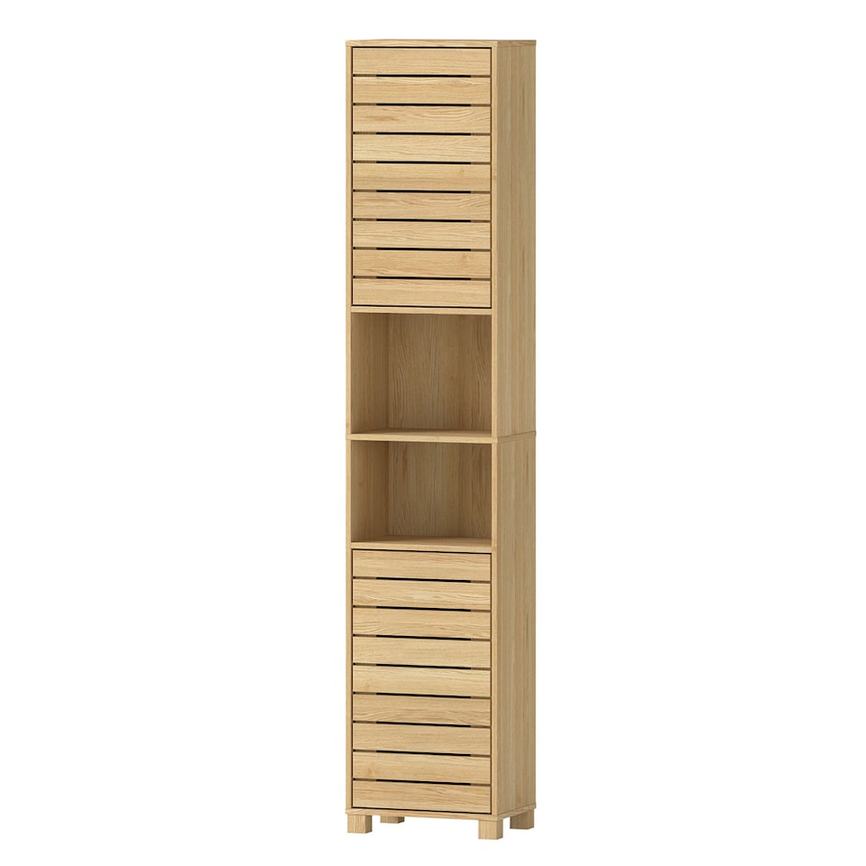 image 1 of Levede Bathroom Storage Cabinet Hallway Tall Cupboard Adjustable Shelf Oak