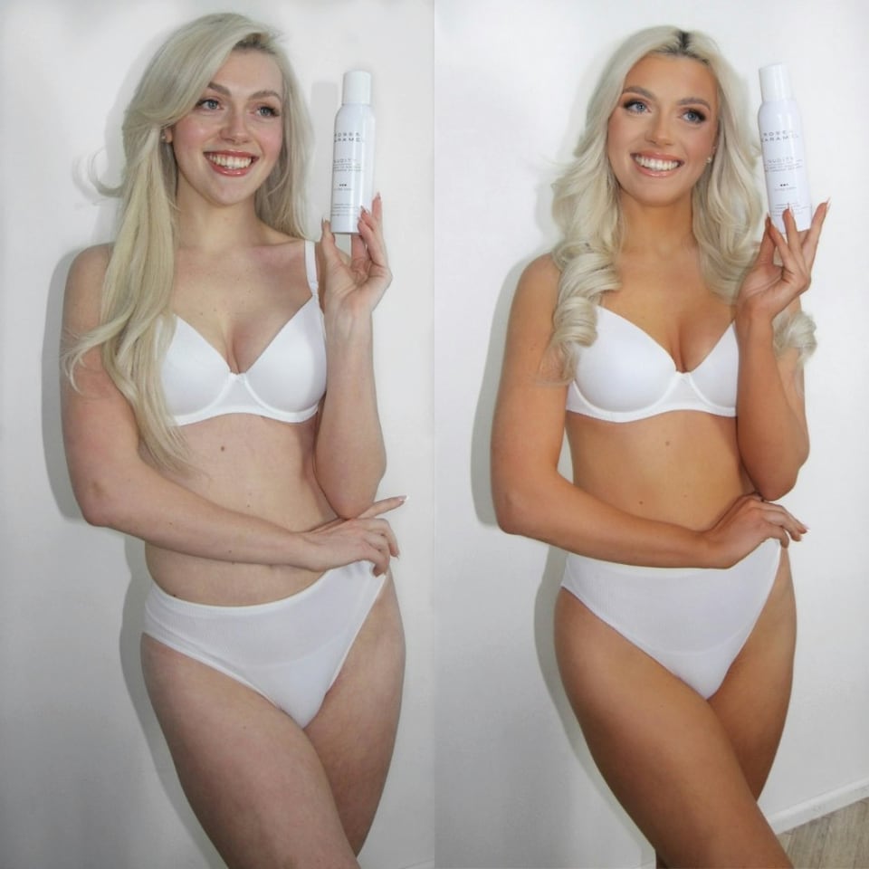 image 1 of Rose & Caramel Nudity Clear To Golden 360 Degree Tanning Aerosol 150ml- Ultra Dark