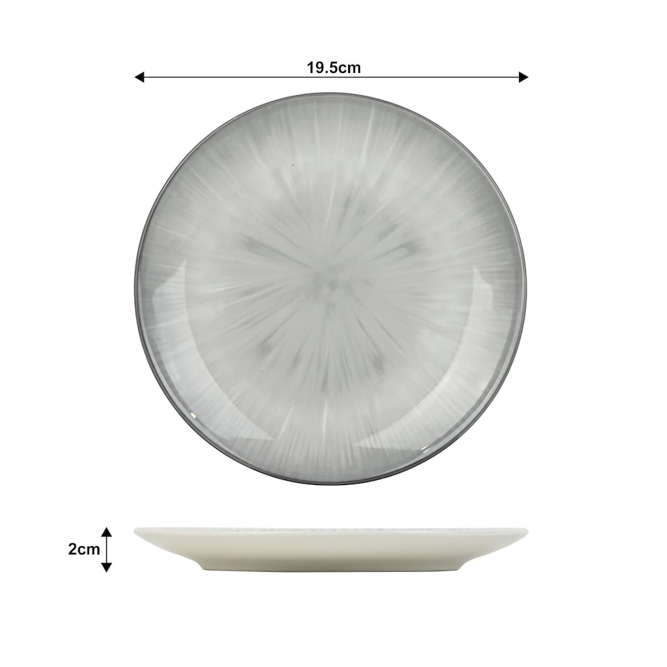 image 1 of 12pc Silver Star Reactive Porcelain Dinner Set