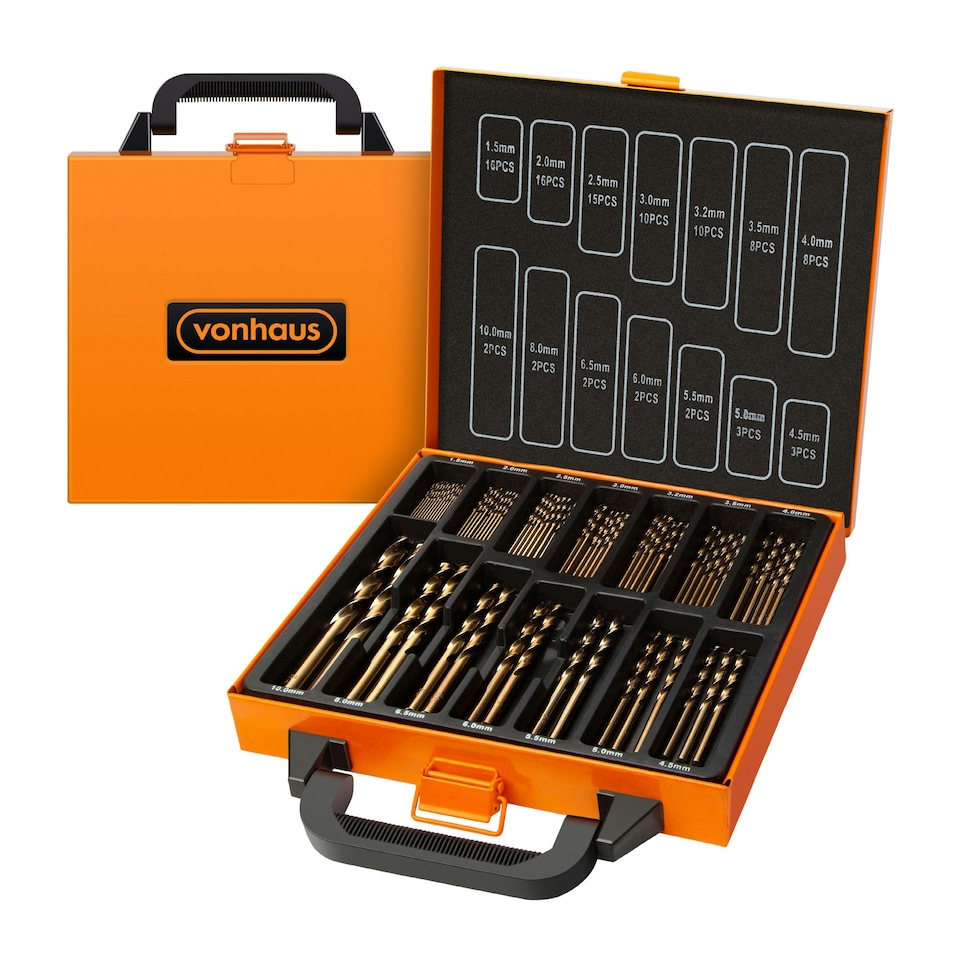 2CDセット！ブリンドル/ BRYNDLE & HOUSE OF SILENCE VonHaus 99 Pieces HSS Drill Bit Sets with a Carry Case - Tesco
