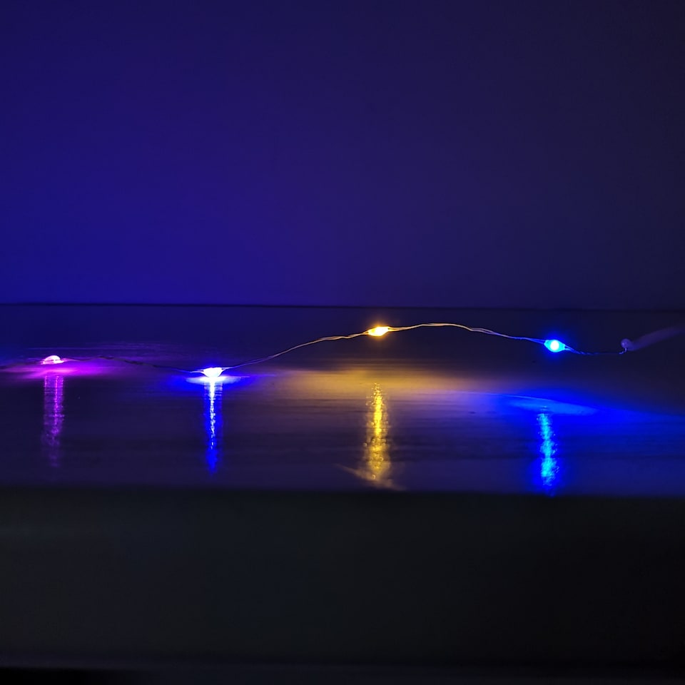 image 1 of 50 LED 2.5m Premier MicroBrights Indoor Outdoor Christmas Multi Function Battery Operated Lights with Timer on Pin Wire in Rainbow