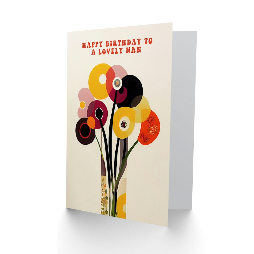 image 1 of Cheerful Spring Flower Blooms Flowers Bright Nan Birthday Card