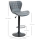 image 7 of HOMCOM Bar Stools Set of 2 Adjustable Height Swivel PU Leather Bar Chairs Grey