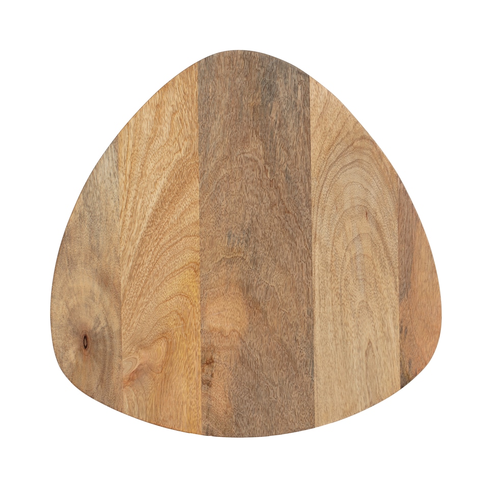 image 1 of MH London Tora Triangle Side Table, Mango Wood End Table with Tripod Legs