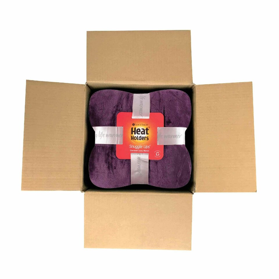 image 1 of Extra Soft Warm Large Luxury Thermal Fleece Throw Blanket - 180 x 200 cm Purple