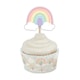 image 3 of Pastel Rainbow Cupcake Food Pick Toppers - Pack of 12