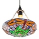 image 1 of Traditional Multi-Coloured Dragonfly Tiffany Glass Pendant Shade | Multi