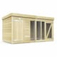 image 1 of 8ft x 4ft Dog Kennel and Run - Wood - L127 x W243 x H127 cm