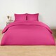 image 1 of OHS Soft Cosy Microfibre Plain Duvet Cover and Pillowcase Set Pink | Bright Pink | King