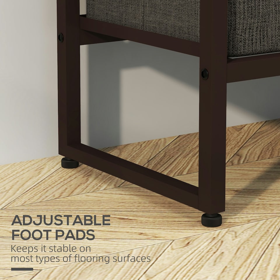 image 1 of HOMCOM Clothes Hanging Rail with 3 Fabric Drawers Storage Shelves for Hallway