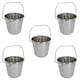 image 1 of 12L Stainless Steel Metal Bucket Pail Water Carrier Greenhouse Garden BBQ 5PK